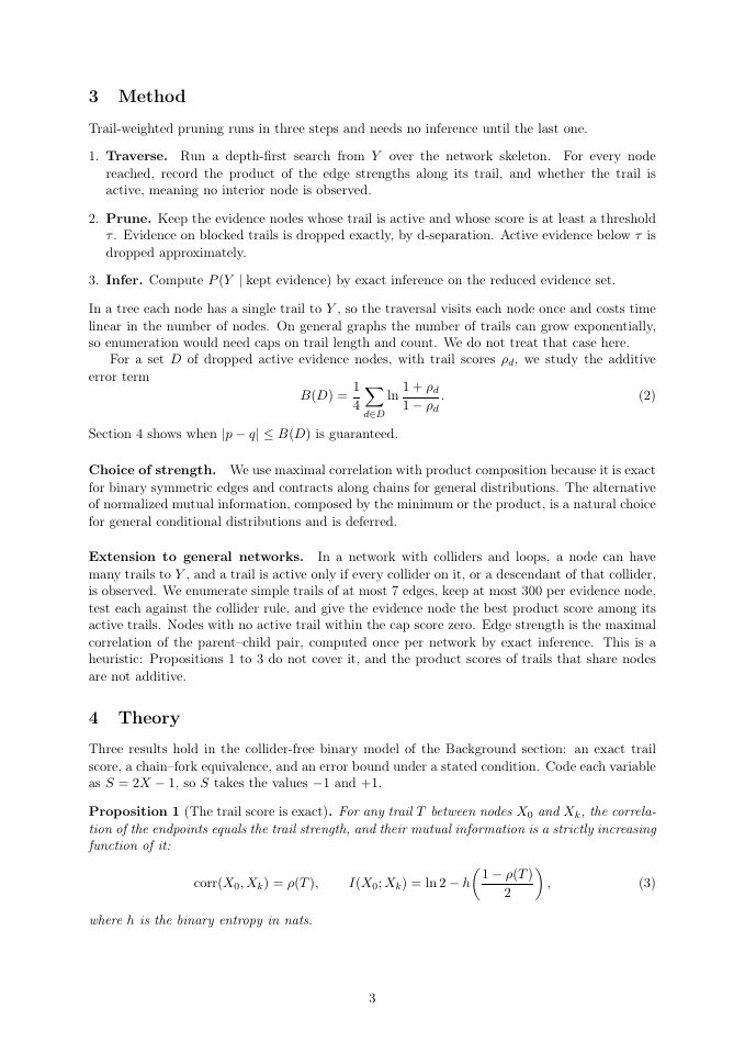 Page 3 of Trail-Weighted Influence Scores for Approximate Outcome Prediction in Bayesian Networks