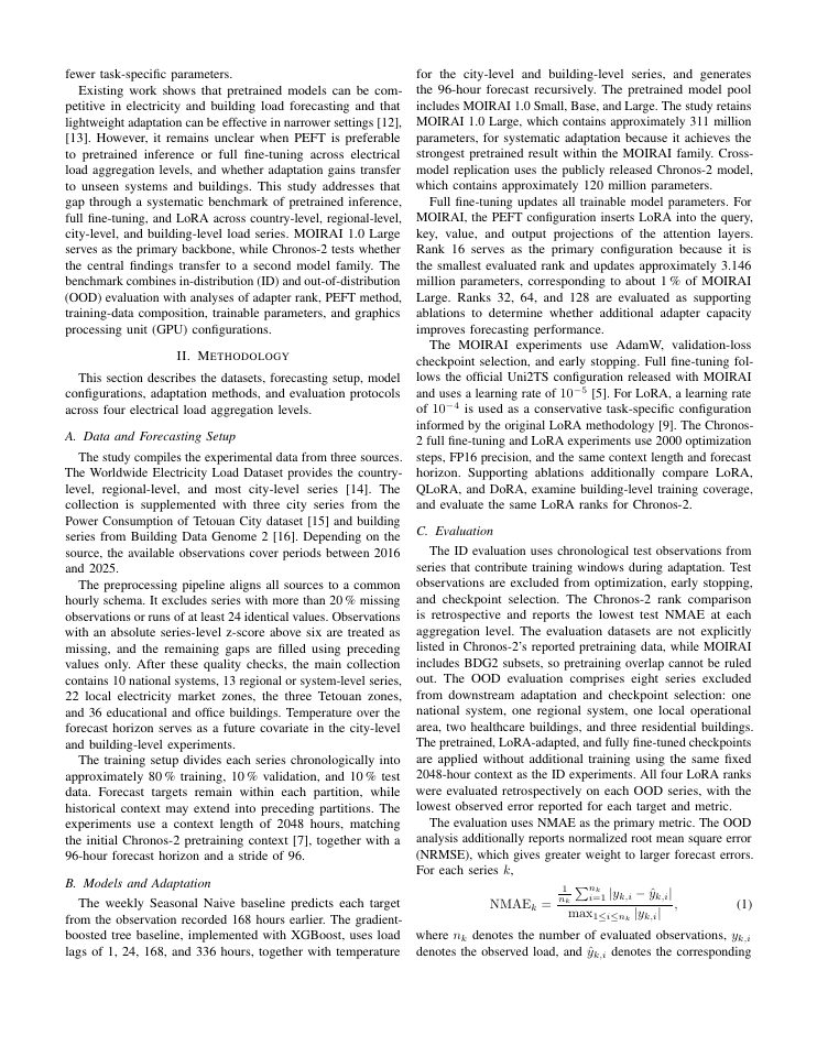 Page 2 of Parameter-Efficient Adaptation of Time Series Foundation Models for Electrical Load Forecasting