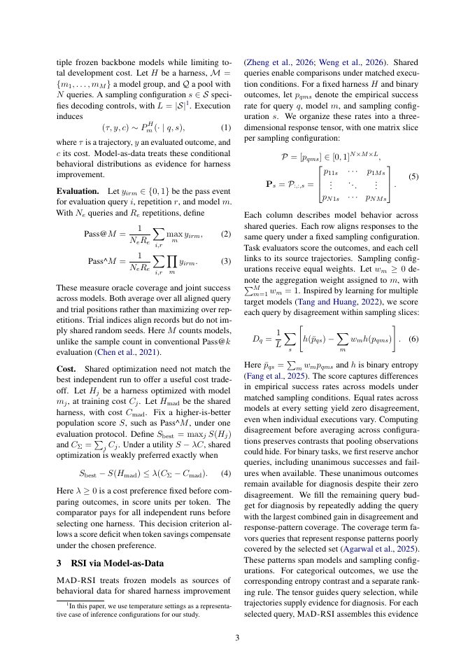 Page 3 of MaD-RSI: Model-as-Data for Recursive Self-Improvement of Agent Harnesses