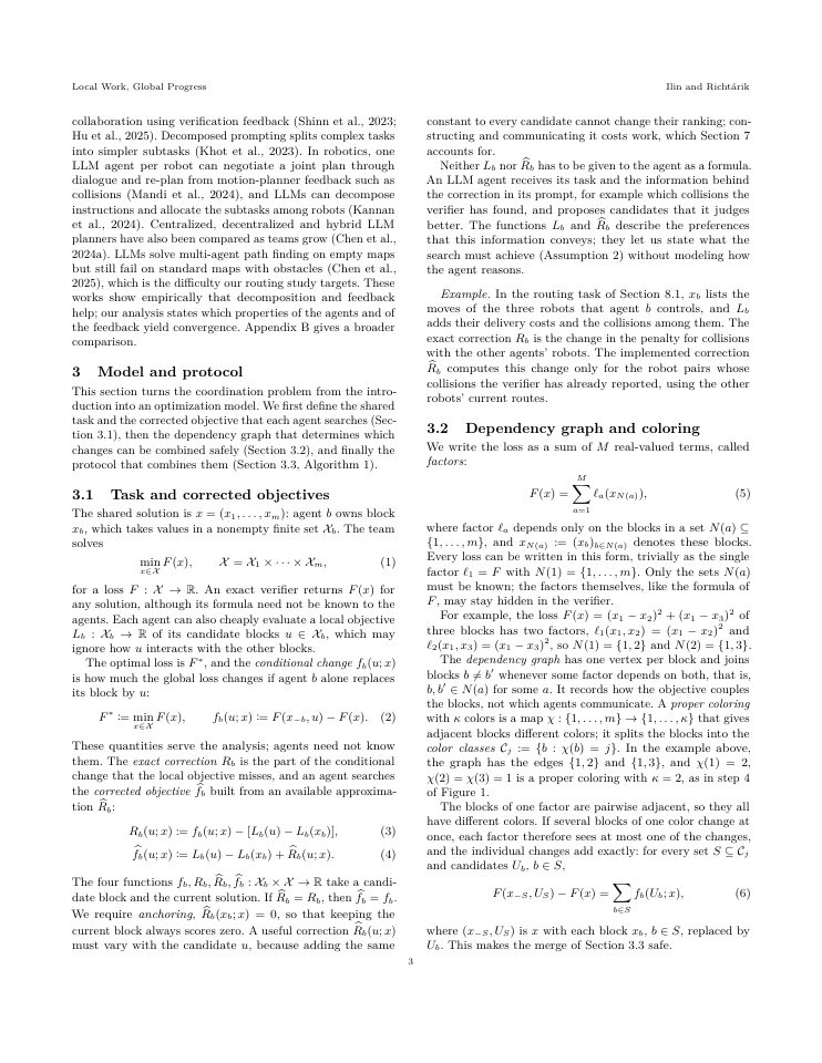 Page 3 of Local Work, Global Progress: A Convergence Theory of AI Agent Collaboration