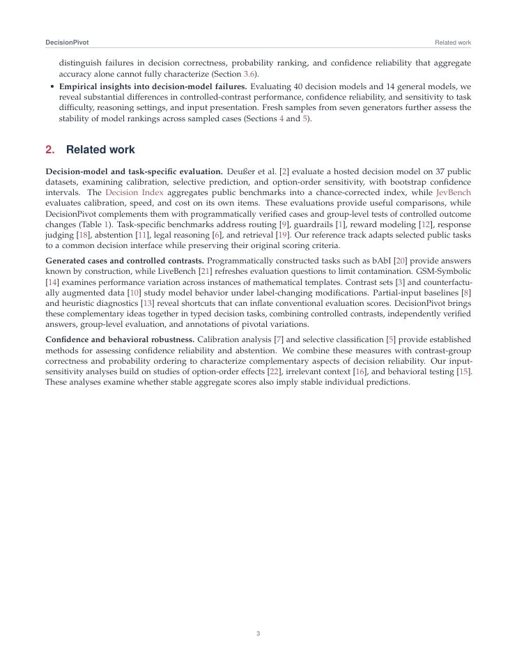 Page 3 of DecisionPivot: A Diagnostic Benchmark for Decision Models in LLM Systems