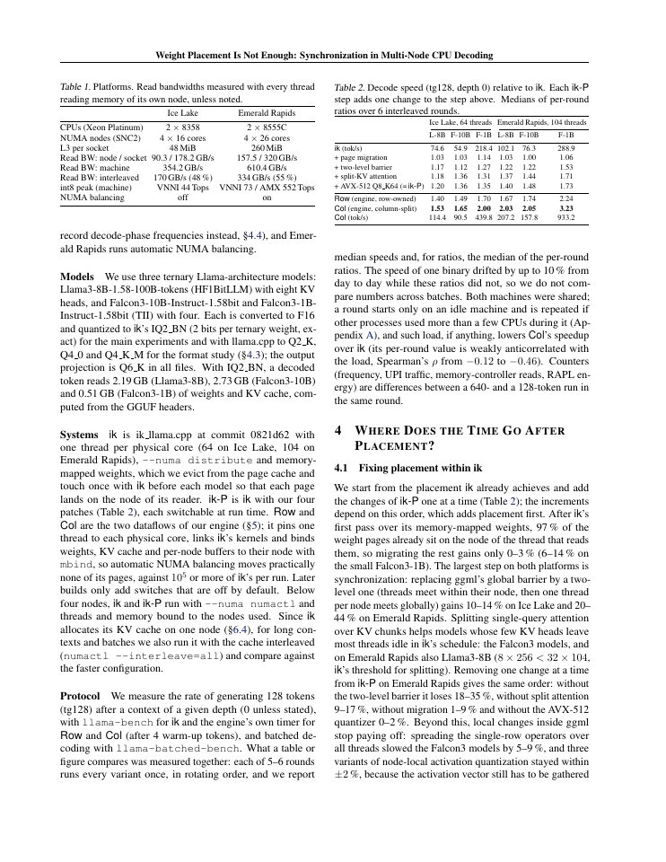Page 3 of Weight Placement Is Not Enough: Synchronization in Multi-Node CPU Decoding of Ternary LLMs