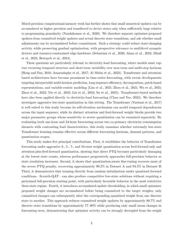 Page 3 of Extreme Low-State Quantized Transformer for Electricity-Load Forecasting