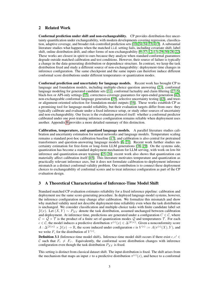 Page 3 of Auditing Conformal Prediction for Language Models Under Inference-Time Model Shift