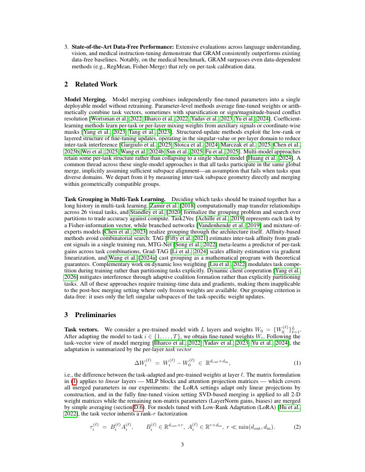 Page 3 of GRAM: Group-wise Rank-Aware Model Merging via Subspace Alignment