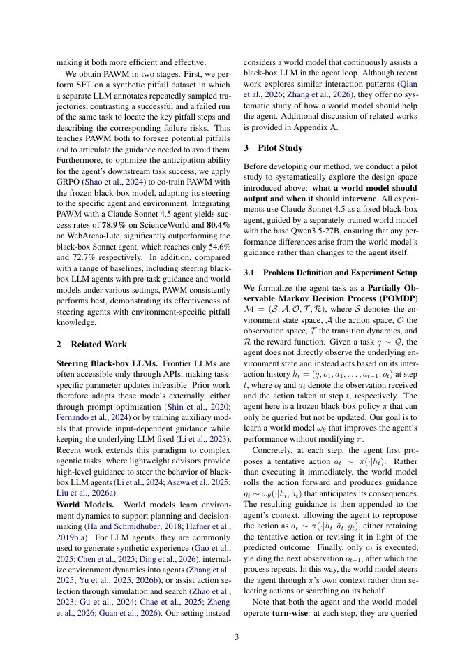 Page 3 of Steering Black-Box Large Language Model Agents with Pitfall Anticipation World Model
