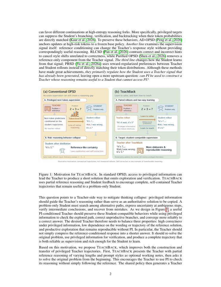 Page 2 of TeachBack: Learning to Teach via Bidirectional Preference Optimization for On-Policy Self-Distillation