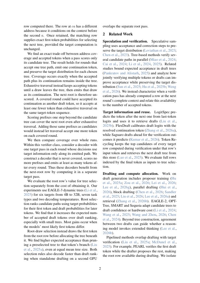 Page 2 of Understanding Target Probability Reuse in Speculative Decoding