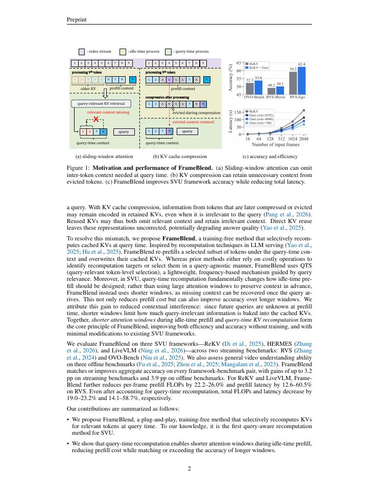 Page 2 of Cache Locally, Recompute Selectively for Streaming Video Understanding