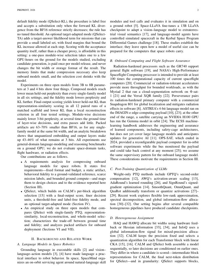 Page 2 of Compressing Onboard Language Models for Space Robots under a Behavioral-Fidelity Requirement