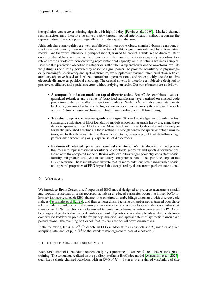 Page 2 of BrainCodes: A Lightweight EEG Foundation Model over Discrete Neural Codes
