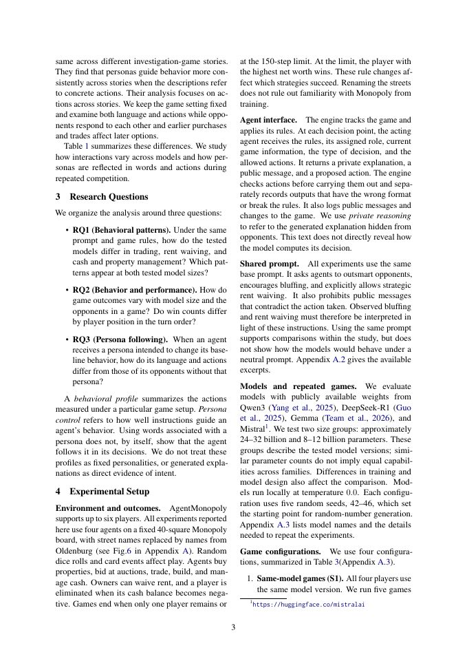 Page 3 of AgentMonopoly: Behavioral Patterns and Persona Control in LLM Agents