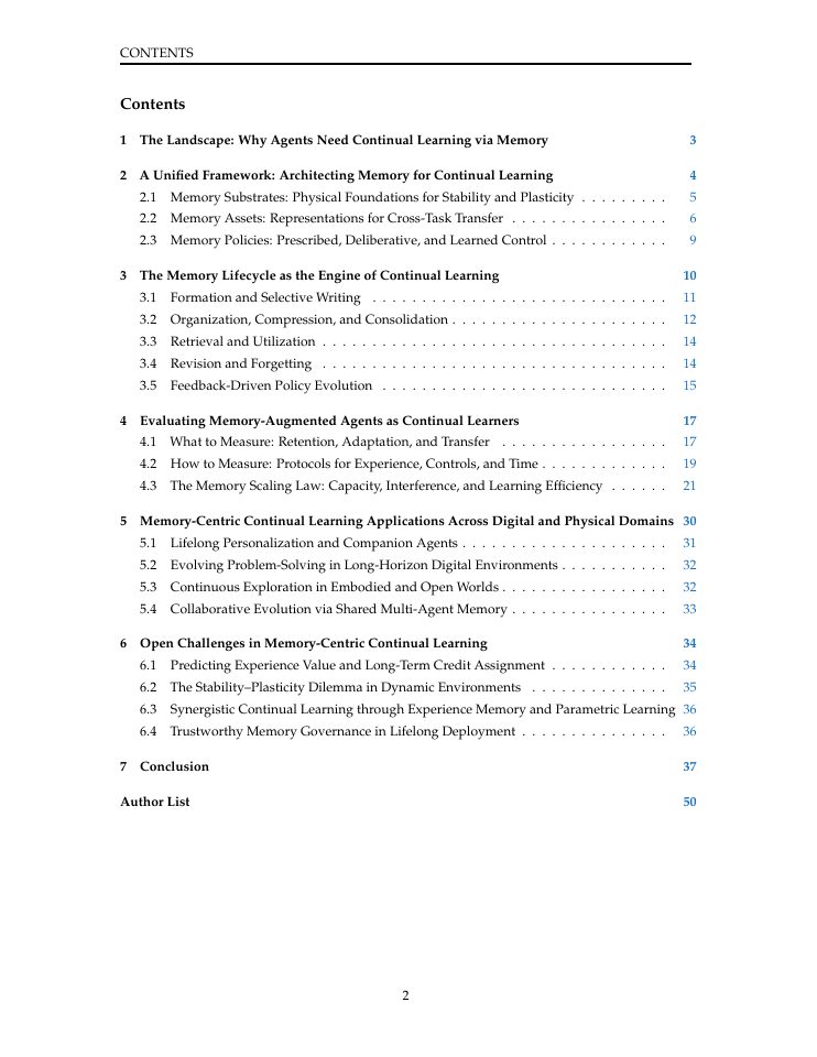 Page 2 of Memory-Centric Continual Learning for AI Agents