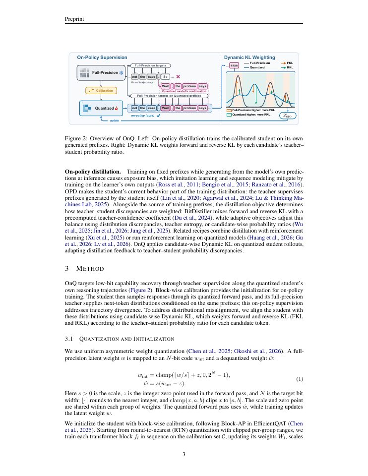 Page 3 of Right On Q: Recovering Reasoning under Quantization via Self-Generated Trajectories