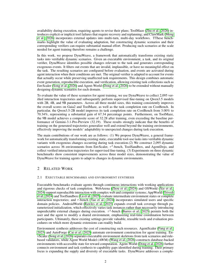 Page 2 of DynaWeave: Learning to Adapt through Dynamic Scenario Synthesis