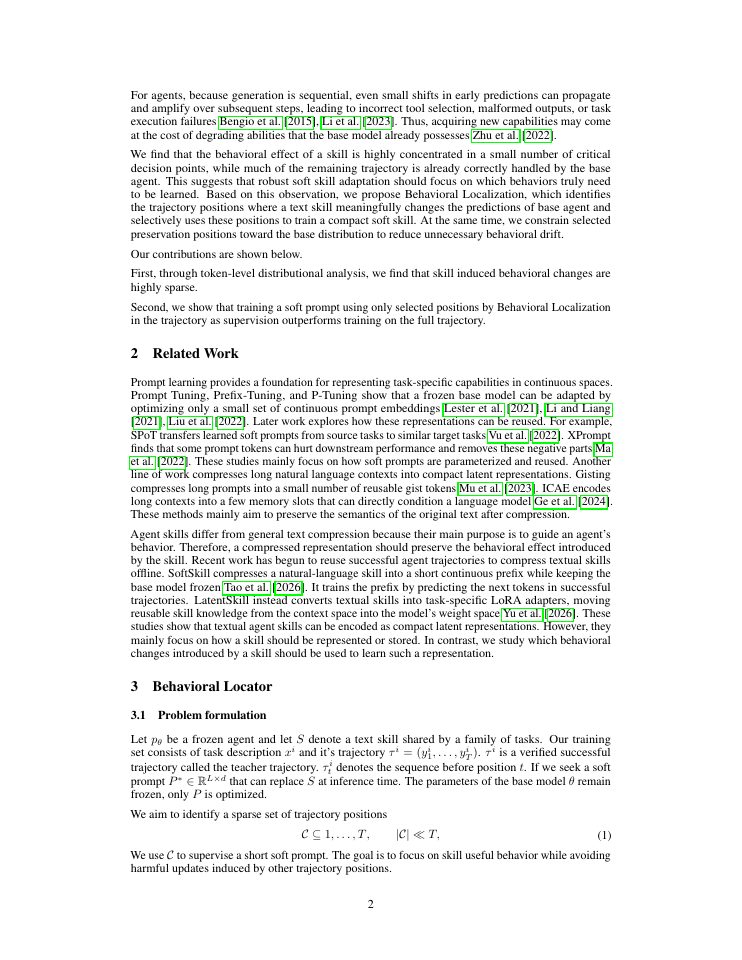 Page 2 of Robust Soft Skill Adaptation via Behavioral Localization in Tool-Using Agents