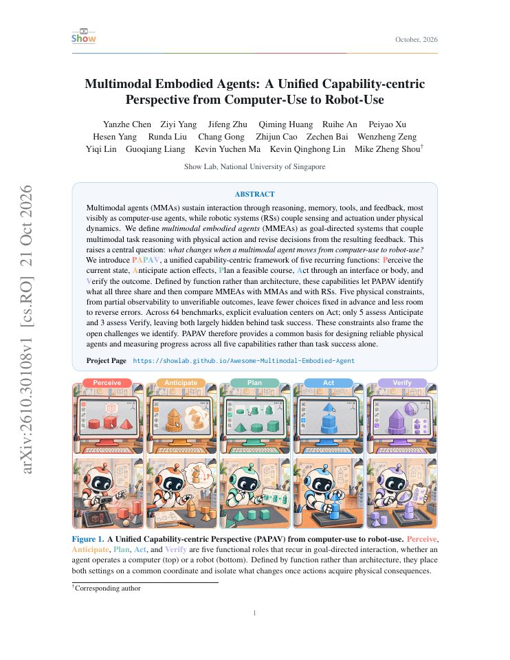 First page of Multimodal Embodied Agents: A Unified Capability-centric Perspective from Computer-Use to Robot-Use