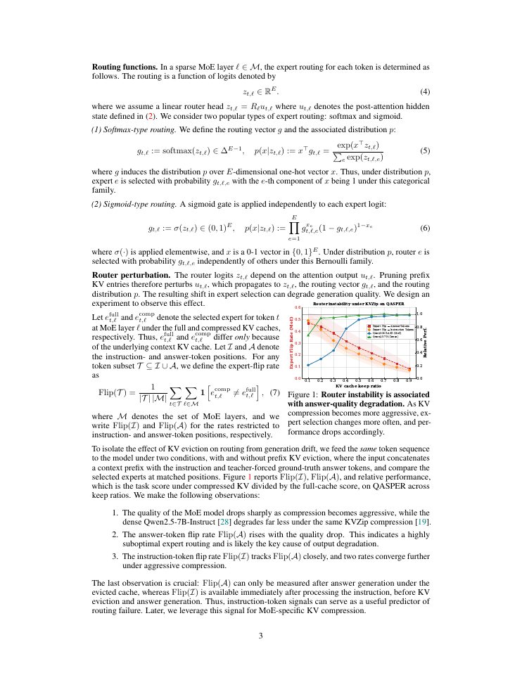 Page 3 of MoEZip: Routing-Aware KV Cache Compression for Sparse Mixture-of-Experts LLMs