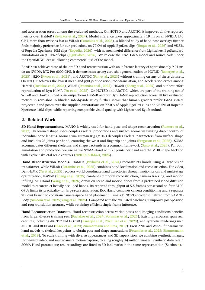 Page 3 of EgoHand: Monocular 3D Hand Reconstruction from Egocentric Video
