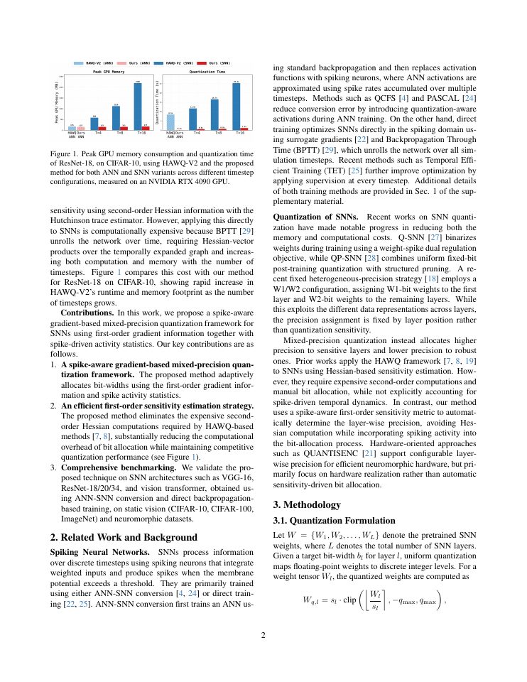 Page 2 of Spike-Aware Gradient-Based Mixed-Precision Quantization of Spiking Neural Networks for Vision Applications