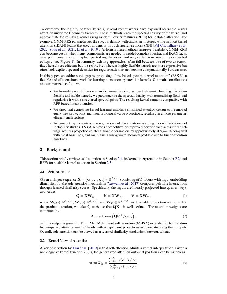 Page 2 of Flow-based Spectral Kernel Learning for Nonstationary Attention