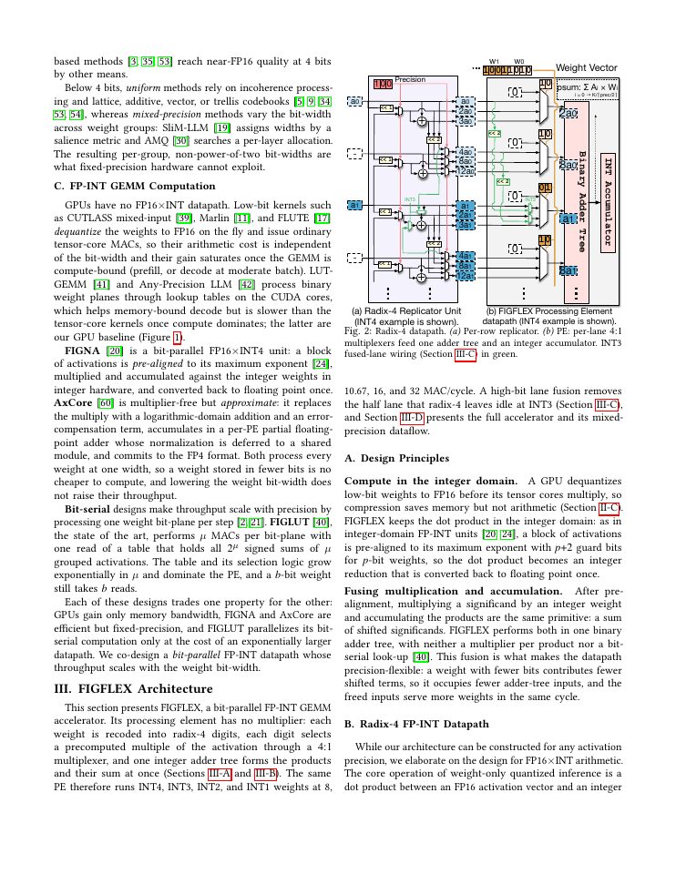 Page 3 of FIGFLEX: A Mixed-Precision FP-INT GEMM Accelerator Co-Designed with Low-Bit LLM Quantization