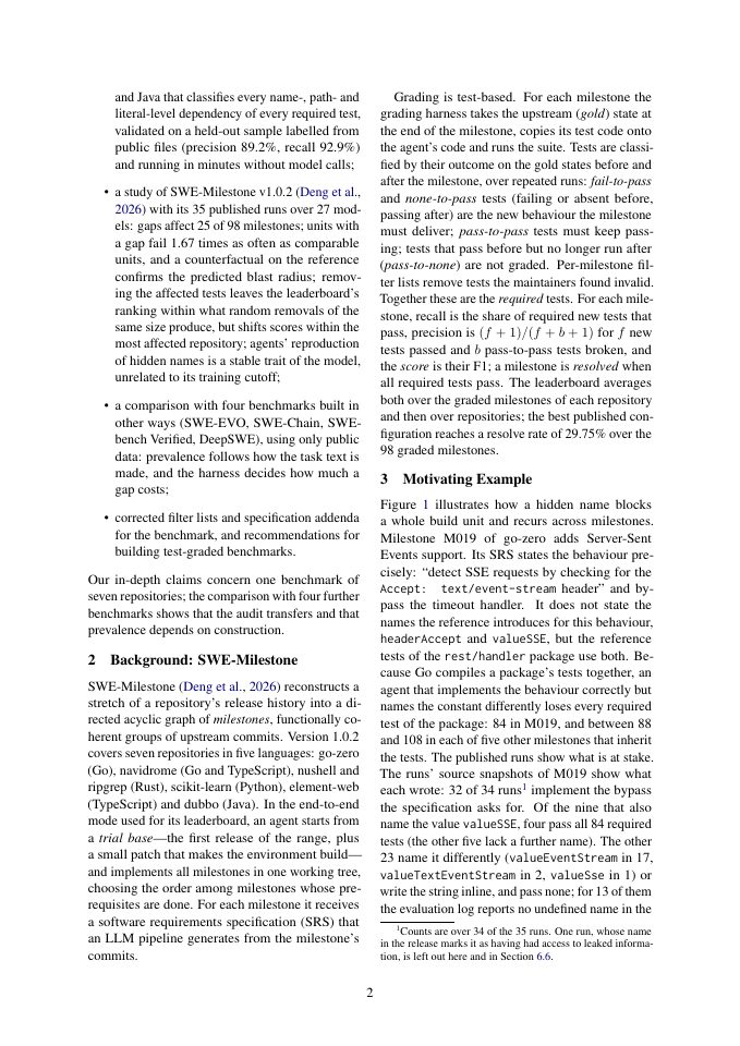 Page 2 of What the Specification Did Not Say: Specification-Oracle Gaps in Test-Graded Coding-Agent Benchmarks