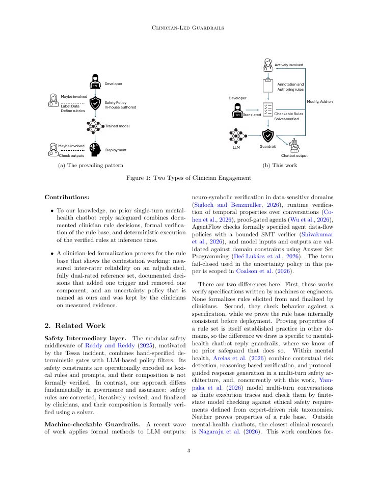 Page 3 of From Clinical Judgment to Checkable Rules: Clinician-Led Guardrails for Mental-Health Chatbots