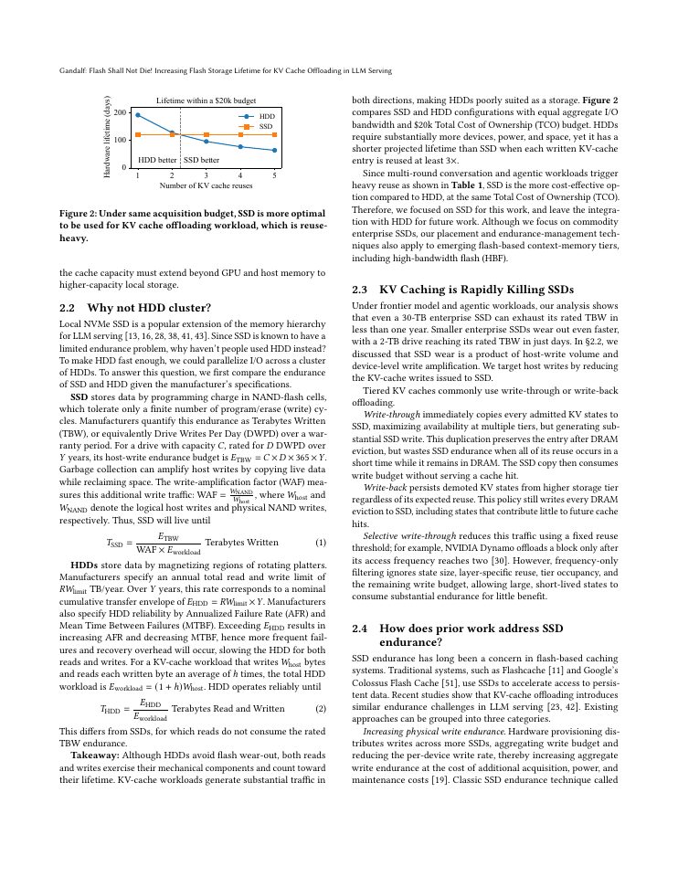 Page 3 of Gandalf: Flash Shall Not Die! Increasing Flash Storage Lifetime for KV Cache Offloading in LLM Serving