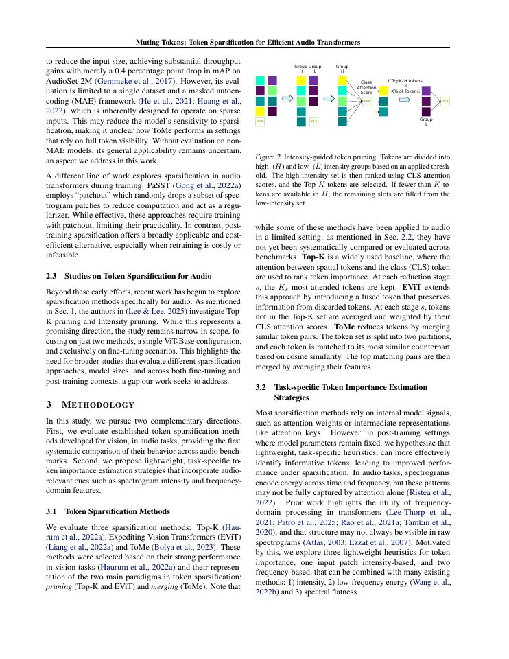 Page 3 of Muting Tokens: Exploring Token Sparsification for Efficient Audio Transformers