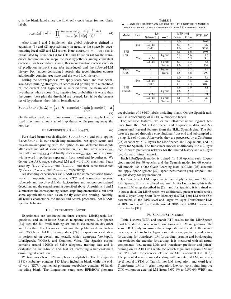 Page 3 of A Systematic Comparison of Search Space Complexity and Efficiency for Time-Synchronous End-to-End ASR Models