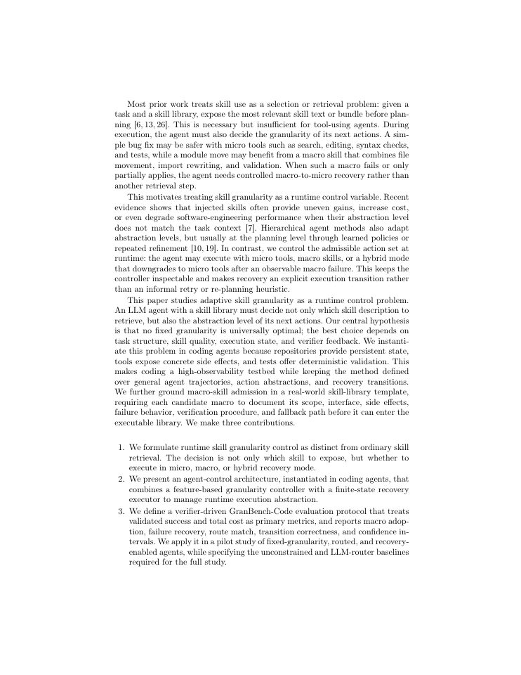 Page 2 of Adaptive Skill Granularity for Coding Agents: Runtime Routing and Macro-to-Micro Recovery