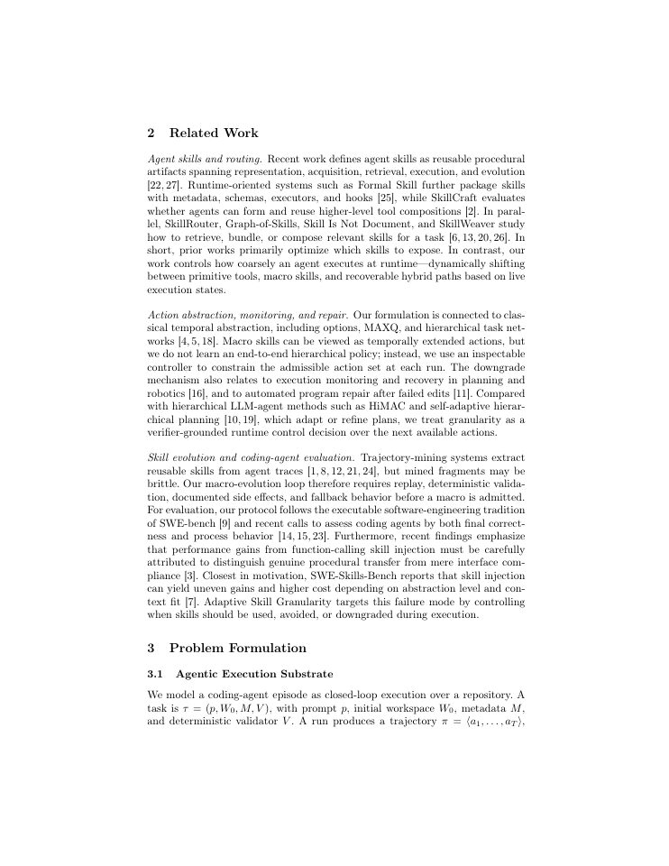 Page 3 of Adaptive Skill Granularity for Coding Agents: Runtime Routing and Macro-to-Micro Recovery