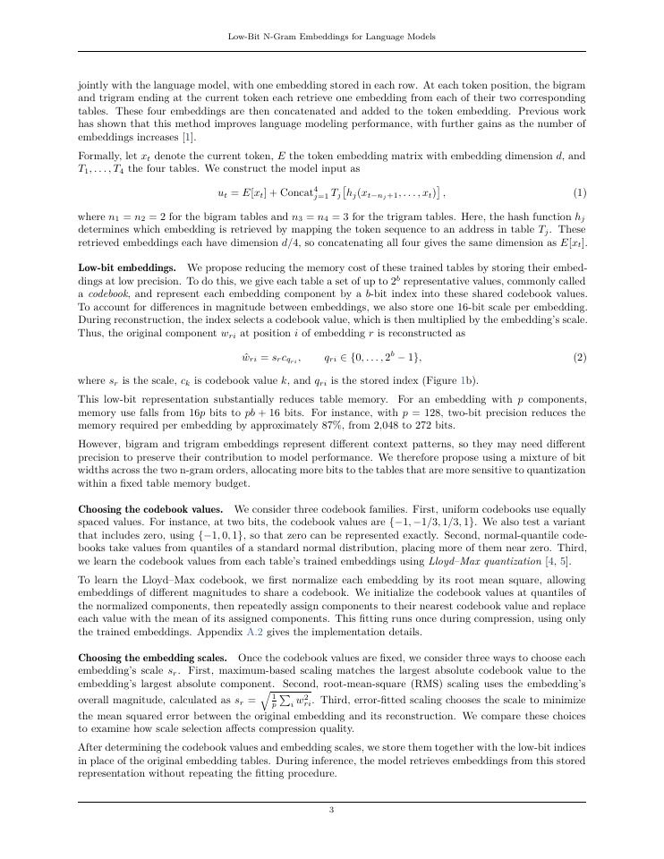 Page 3 of Low-Bit N-Gram Embeddings for Language Models